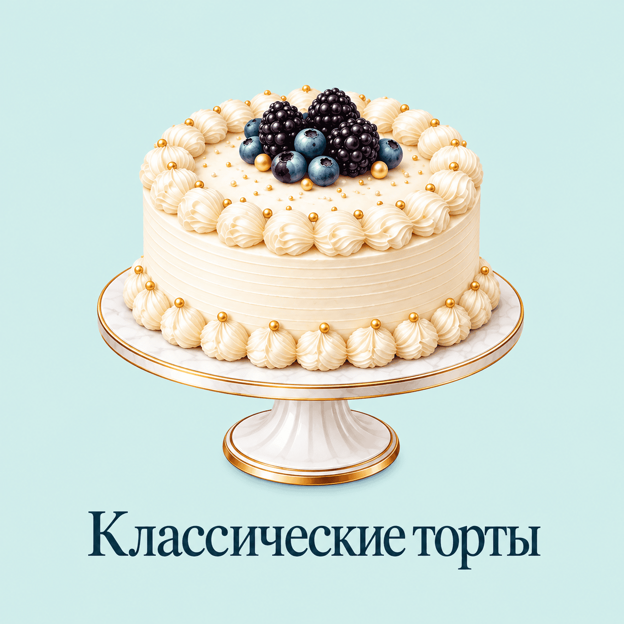 Классический торт с ягодами
