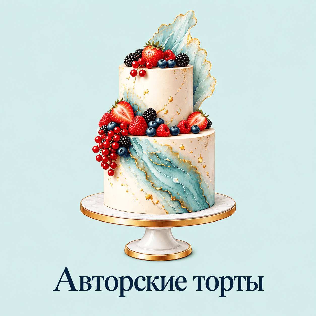 Мятная роскошь_ авторский ягодный торт